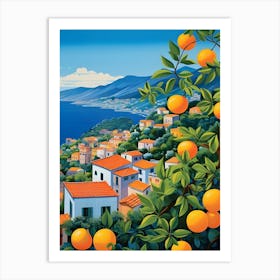 Oranges On A Tree Art Print