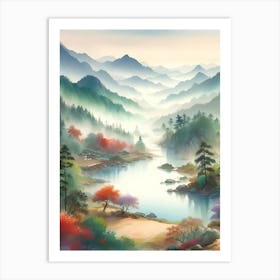 Watercolor Vibrant Country 4 Art Print