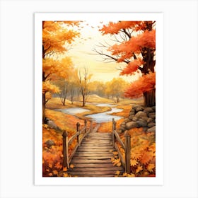 Cute Autumn Fall Scene 42 Art Print
