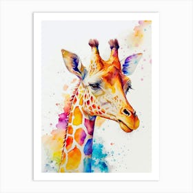 Giraffe Water Color Art Print