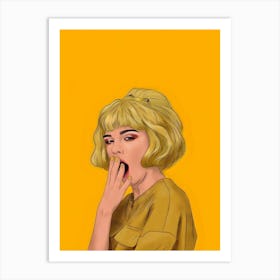 Girl With Blond Hair Art Print