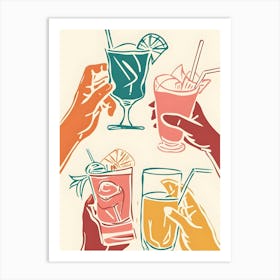 Cocktail Party 1 Art Print