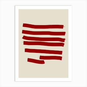 Abstract Red Lines 3 Art Print