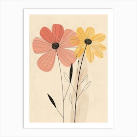 Jakarta Flower Market Boho Minimalist Style 1 Art Print