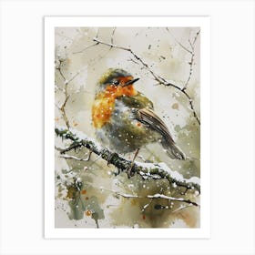 Robin Pastel Watercolour 3 Poster