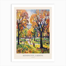 Autumn City Park Painting Kensington Gardens London 1 Poster Art Print