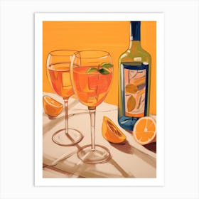 TWO GLASSES OF APEROL Art Print