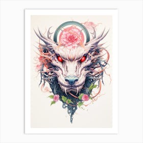 Dragon Head Illustration 7 Art Print