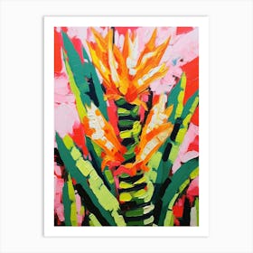 Cactus Painting Zebra Cactus 3 Art Print