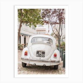 White Oldtimer In Cascais Art Print