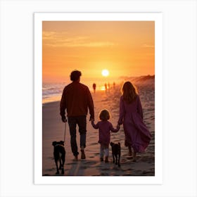 A Jubilant Family Of Four A Pair Of Young And Old Alongside A Couple Of Dogs Who Belong To Them S (6) Art Print