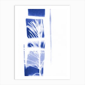 Minimalist Blue White Abstract Nature Art Print