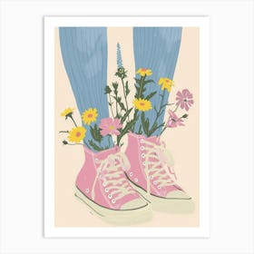 Pink Shoes And Wild Flowers 3 Art Print