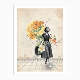 Jeune femme fleurie Art Print