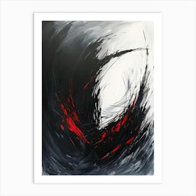 Abstract Black And Red Painting 1 Art Print