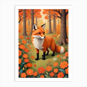 Fox In The Forest 1 Art Print