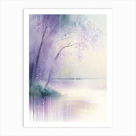 Rain Art Waterscape Gouache 1 Art Print