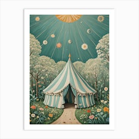 Whimsical Circus Tent In The Woods Art Print