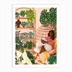 Relaxing In The Plant Room 2 Art Print