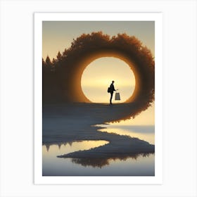 Man Walking Through Art Print