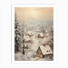 Winter Village Art Print