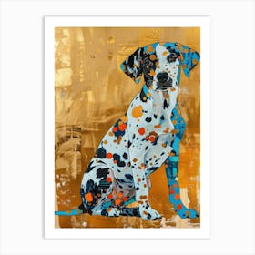 Dalmatian Dog Gold Effect Collage 1 Art Print