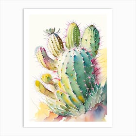 Peyote Cactus Storybook Watercolours Art Print