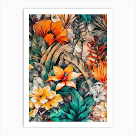 Tropical Floral Pattern  nature flora Art Print