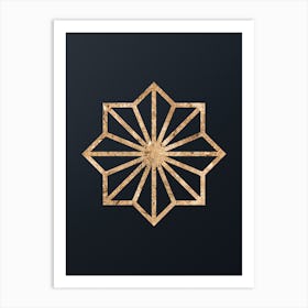 Abstract Geometric Gold Glyph on Dark Teal n.0289 Art Print