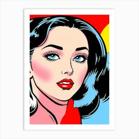 Vivid Empowerment: A Close-Up of Pop Art Femininity Pop Art Art Print