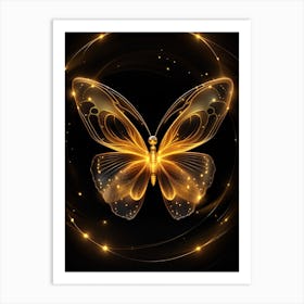 Golden Butterfly 7 Art Print