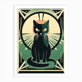 The Sun, Black Cat Tarot Card 1 Art Print