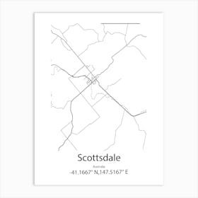 Scottsdale,Australia Minimalist Map Art Print