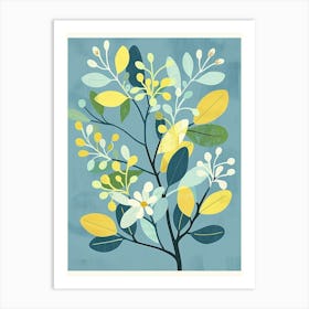 Paulownia Tree Illustration Flat 2 Art Print