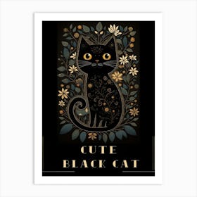 Cute Black Cat , Cats Collection Art Print