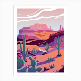 Cactus Desert Landscape Art Print