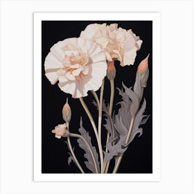 Flower Illustration Carnation Dianthus 7 Art Print