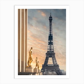 Eiffel Tower At Sunset Art Print