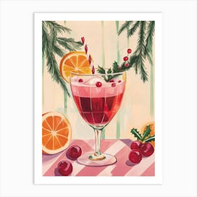 Christmas Red Cocktail Art Print