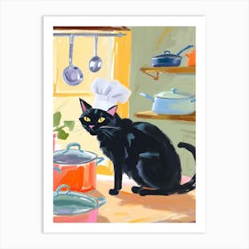 Chef Cat in the kitchen Art Print