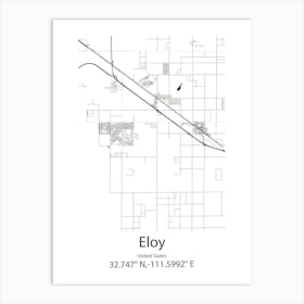 Eloy,United States Minimalist Map Art Print