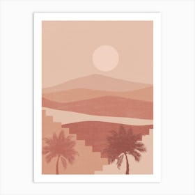 Sand And Palm Trees Art Print