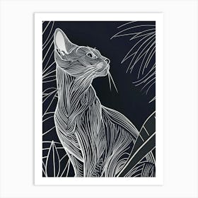 Singapura Cat Minimalist Illustration 2 Art Print