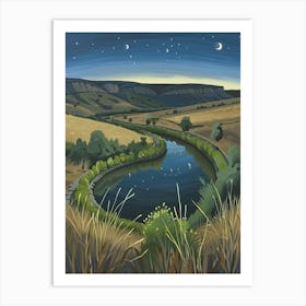 River At Night Art Print