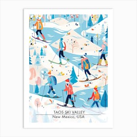 Taos Ski Valley   New Mexico Usa, Ski Resort Poster Illustration 3 Art Print