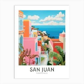 San Juan, Puerto Rico Maximalist Travel Poster Vibrant Colour Art Print