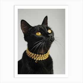 Cat With Gold Collar 1 Art Print