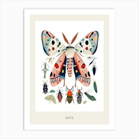 Colourful Insect Illustration Moth 12 Poster Art Print