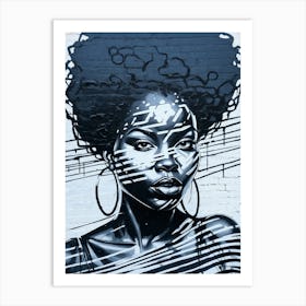 Graffiti Mural Of Beautiful Black Woman 108 Art Print