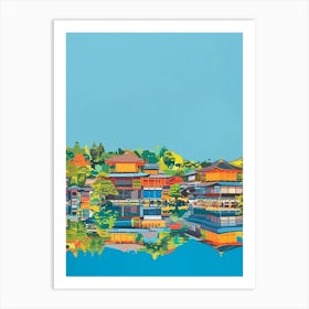 Kyoto Japan 2 Colourful Illustration Art Print